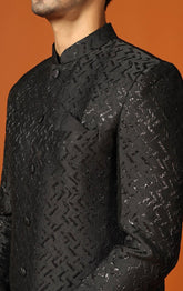 Black Sherwani Set